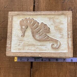 Home Essentials hand carved seahorse box beach decor